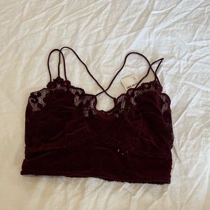 NWT Free People Bralette - Maroon - Size M
